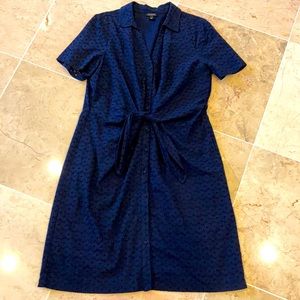 Talbots cotton navy eye let front botton dress💙💙